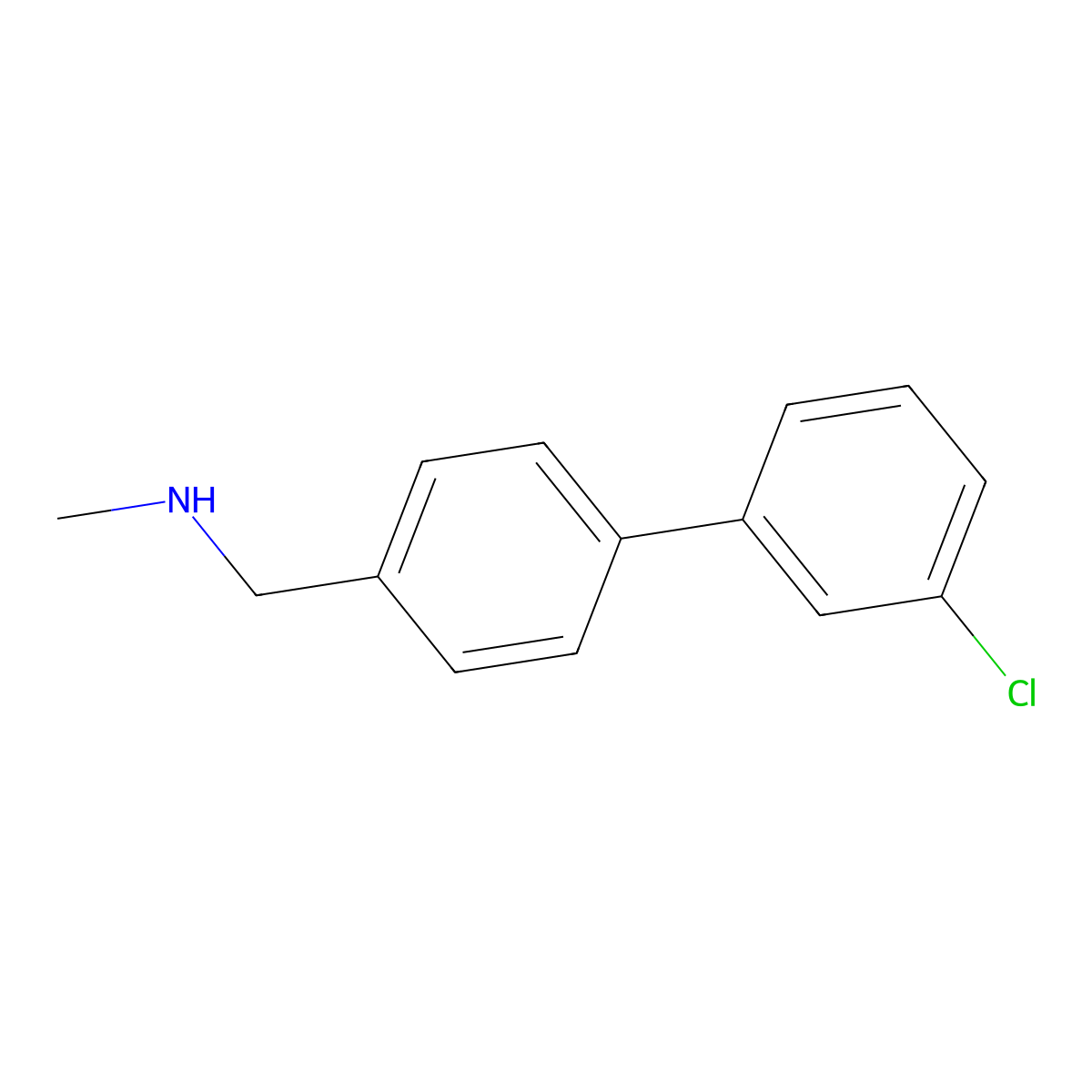 1-(3'-Chloro-[1,1'-biphenyl]-4-yl)-N-methylmethanamine molecular structure, CAS 1250716-14-3