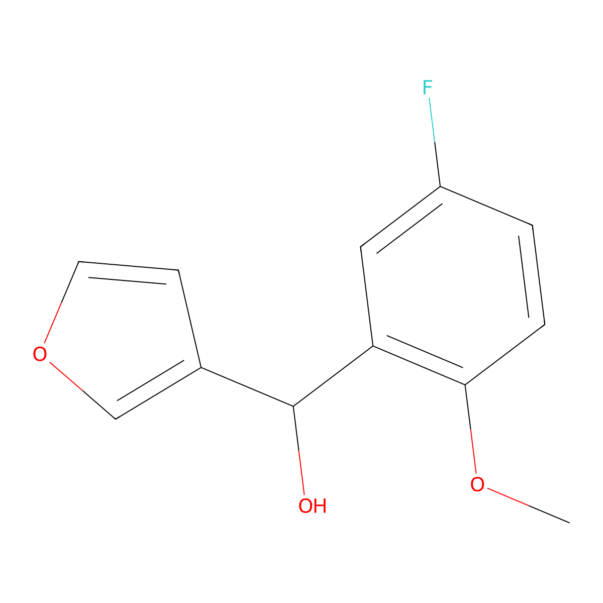 (5-Fluoro-2-methoxyphenyl)(furan-3-yl)methanol molecular structure, CAS 1250717-82-8