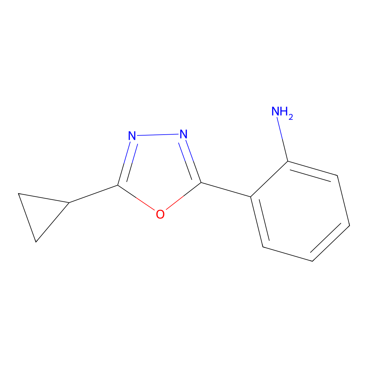 2-(5-Cyclopropyl-1,3,4-oxadiazol-2-yl)aniline molecular structure, CAS 1250718-94-5