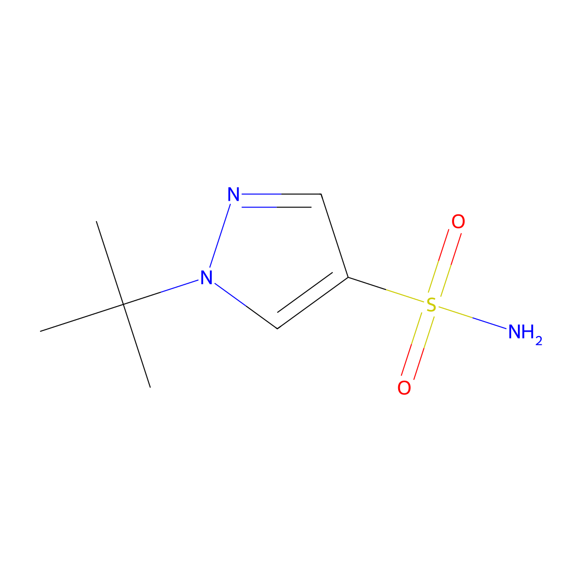 1-(tert-Butyl)-1H-pyrazole-4-sulfonamide molecular structure, CAS 1250719-70-0