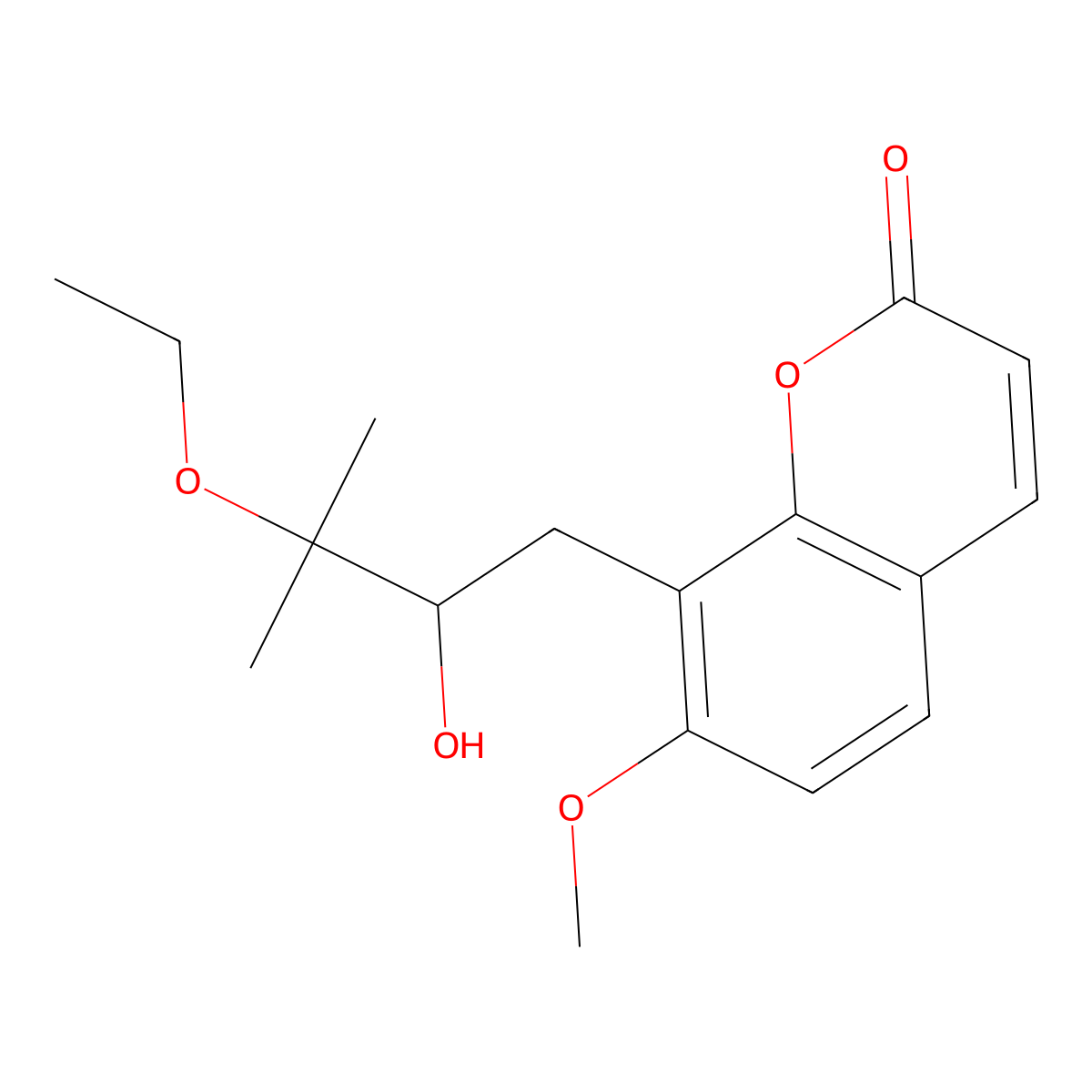 8-(3-Ethoxy-2-hydroxy-3-methylbutyl)-7-methoxy-2H-chromen-2-one molecular structure, CAS 125072-68-6