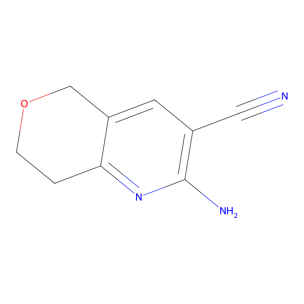 2-amino-5H,7H,8H-pyrano[4,3-b]pyridine-3-carbonitrile molecular structure, CAS 1250721-65-3