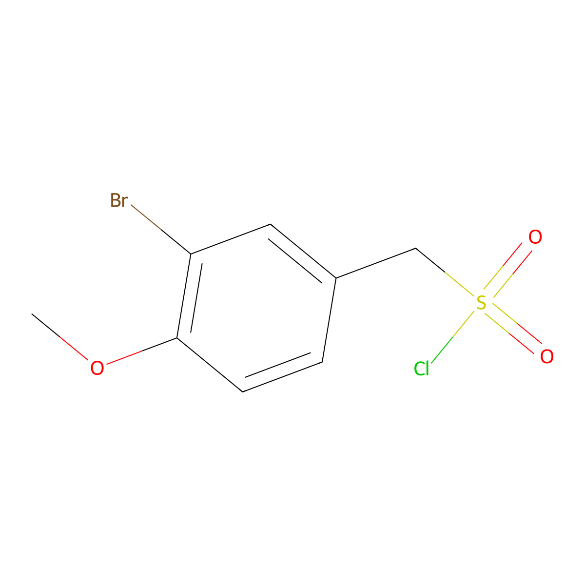 (3-Bromo-4-methoxyphenyl)methanesulfonyl chloride molecular structure, CAS 1250721-89-1