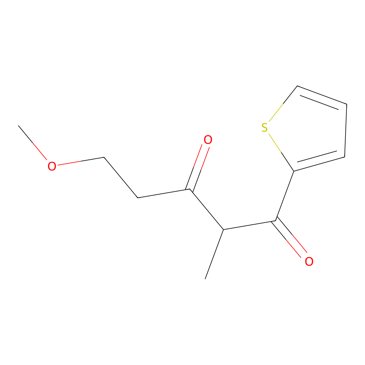 5-Methoxy-2-methyl-1-(thiophen-2-yl)pentane-1,3-dione molecular structure, CAS 1250722-17-8
