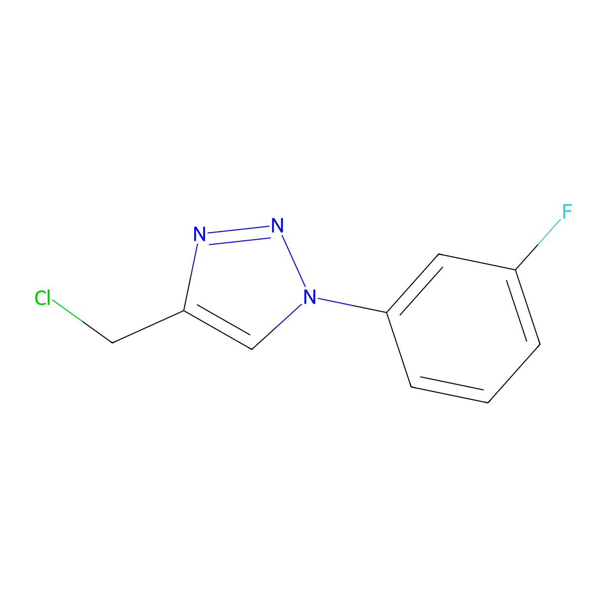 4-(chloromethyl)-1-(3-fluorophenyl)-1H-1,2,3-triazole molecular structure, CAS 1250722-79-2