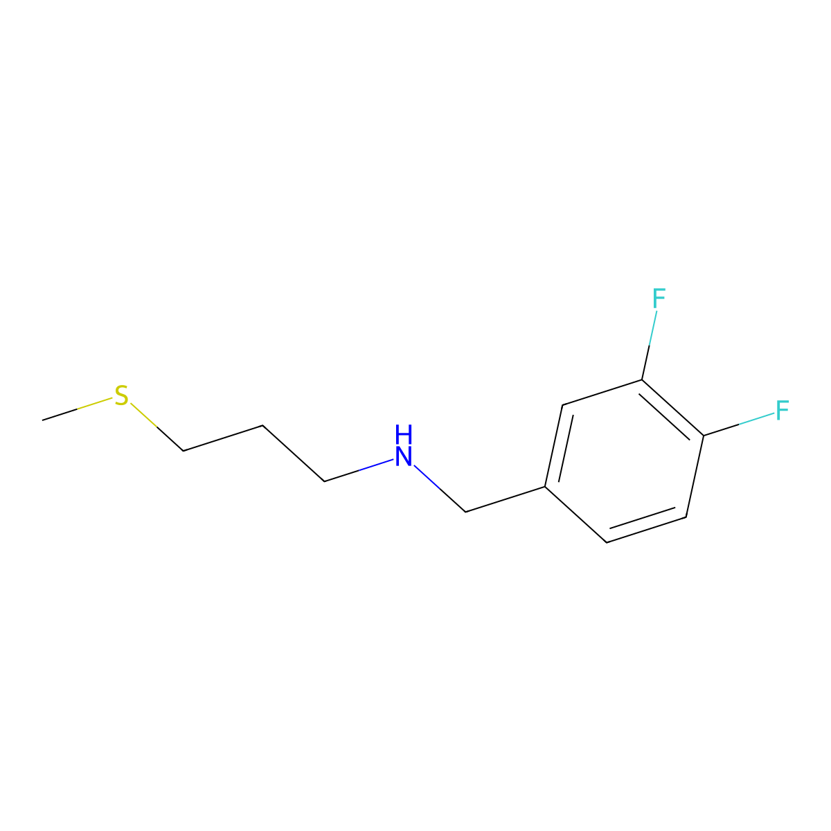 [(3,4-Difluorophenyl)methyl][3-(methylsulfanyl)propyl]amine molecular structure, CAS 1250722-83-8