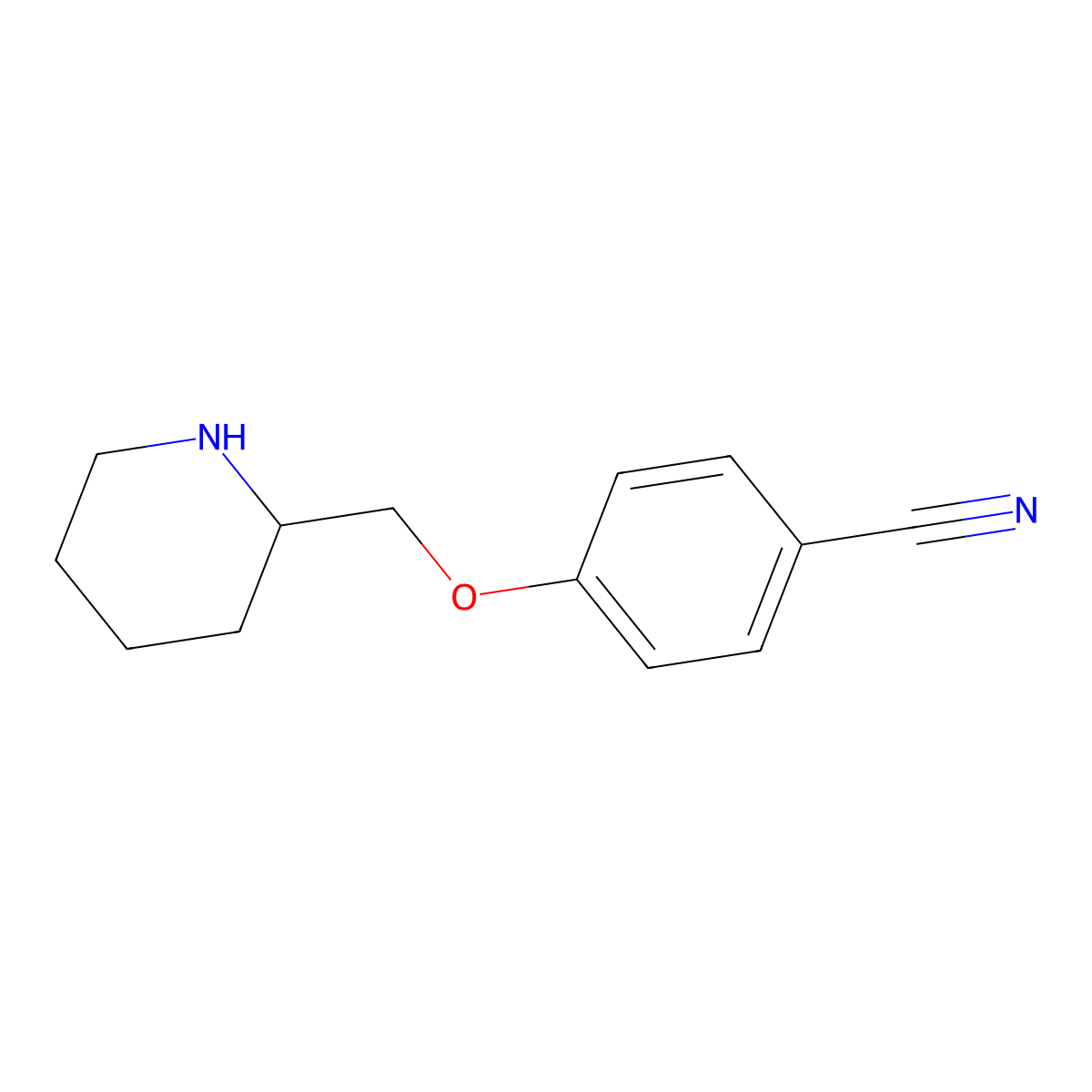 4-(2-Piperidinylmethoxy)benzonitrile molecular structure, CAS 1250724-10-7