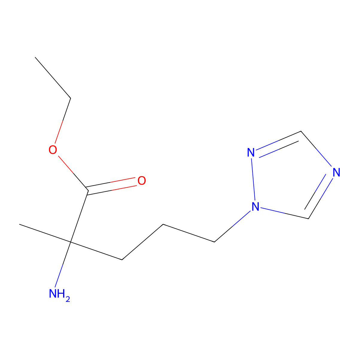 Ethyl 2-amino-2-methyl-5-(1h-1,2,4-triazol-1-yl)pentanoate molecular structure, CAS 1250724-64-1