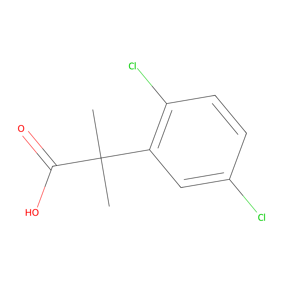 2-(2,5-Dichlorophenyl)-2-methylpropanoic acid molecular structure, CAS 1250727-52-6