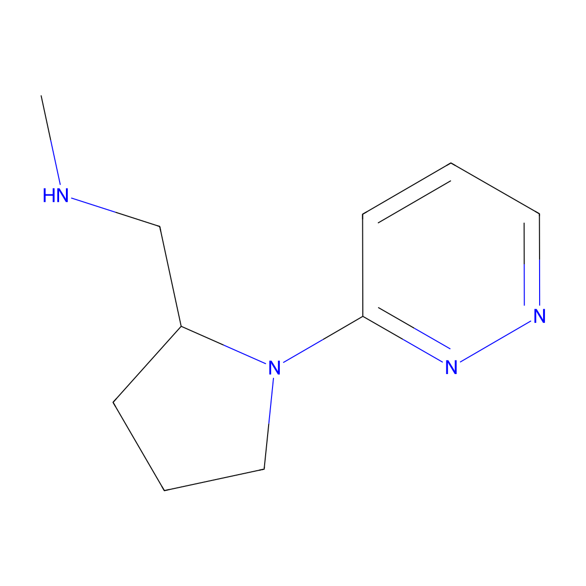 Methyl({[1-(pyridazin-3-yl)pyrrolidin-2-yl]methyl})amine molecular structure, CAS 1250727-93-5