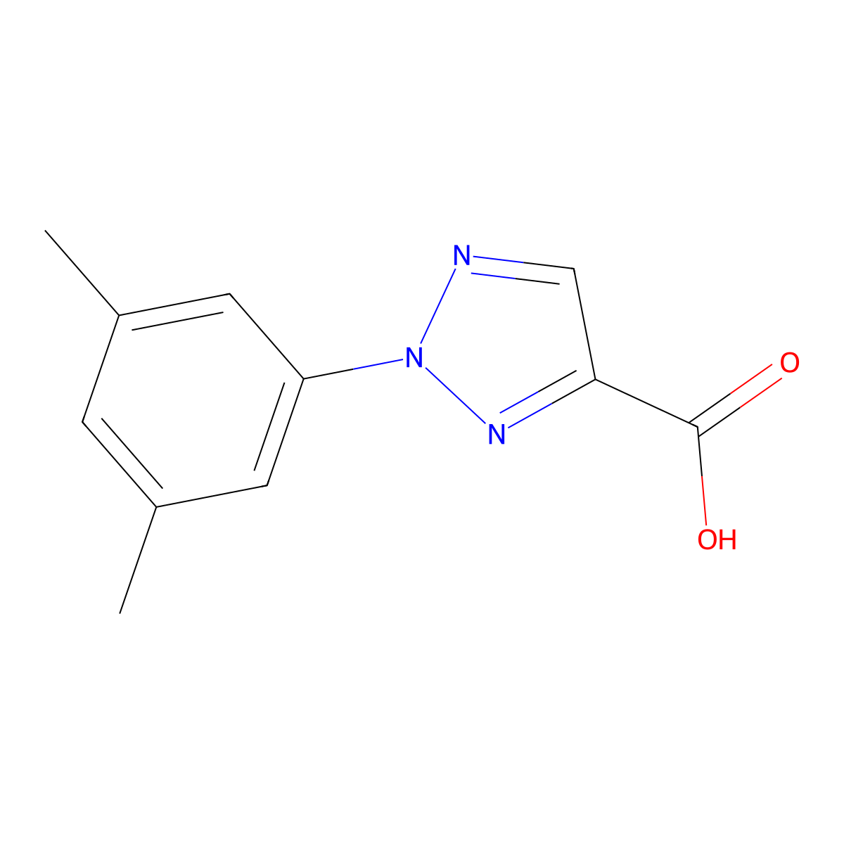 2-(3,5-dimethylphenyl)-2H-1,2,3-triazole-4-carboxylic acid molecular structure, CAS 1250728-47-2