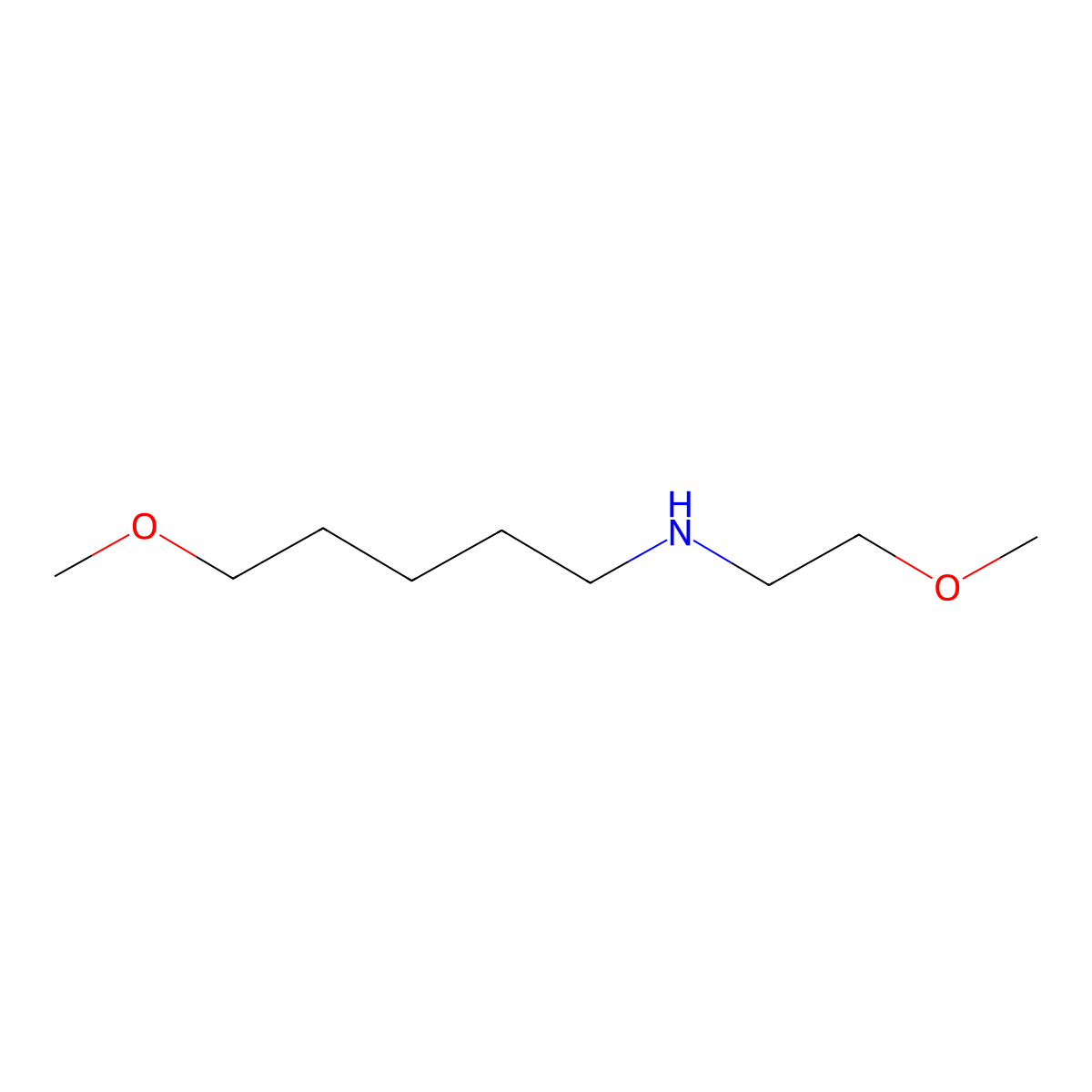 5-methoxy-N-(2-methoxyethyl)pentan-1-amine molecular structure, CAS 1250728-66-5