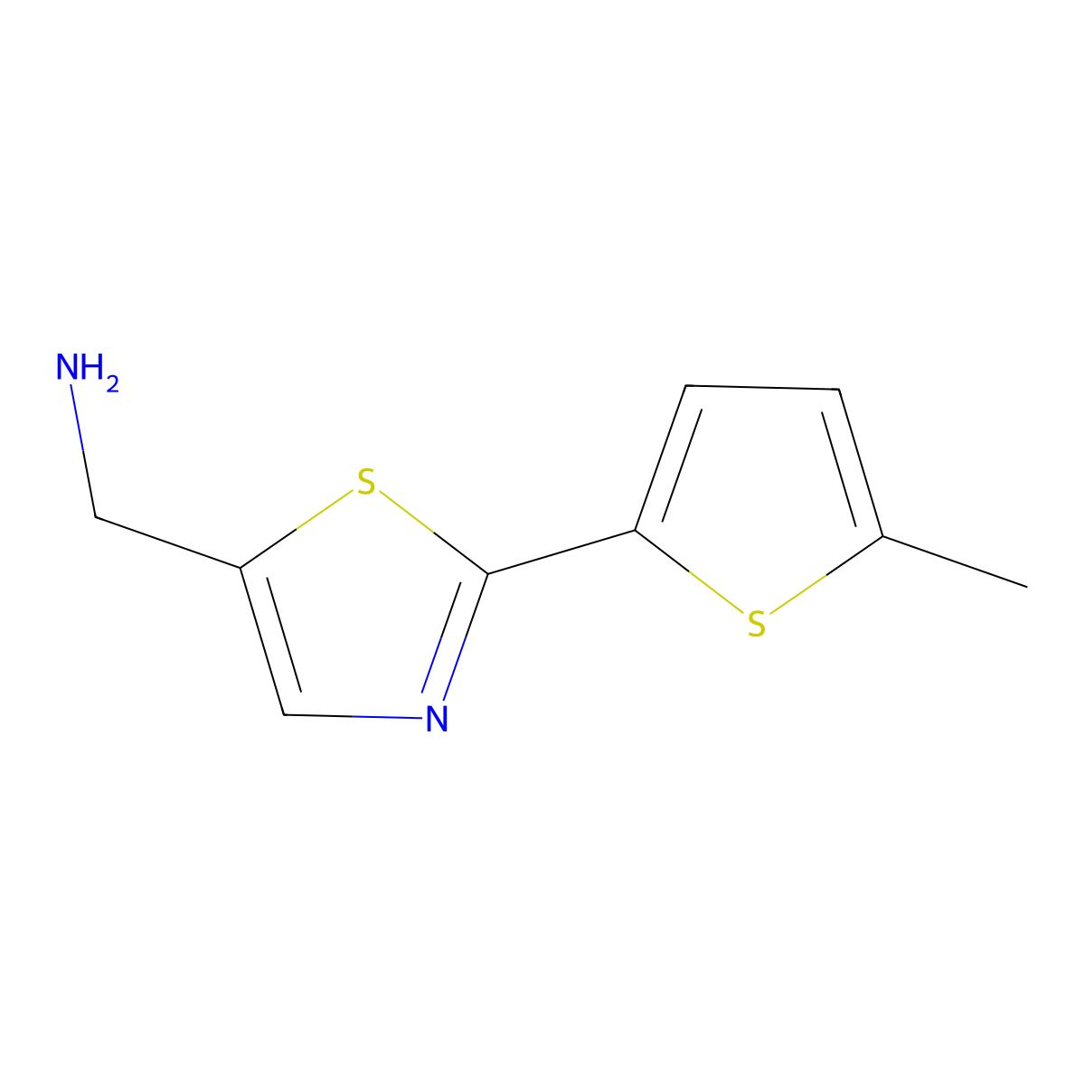 (2-(5-Methylthiophen-2-yl)thiazol-5-yl)methanamine molecular structure, CAS 1250729-22-6