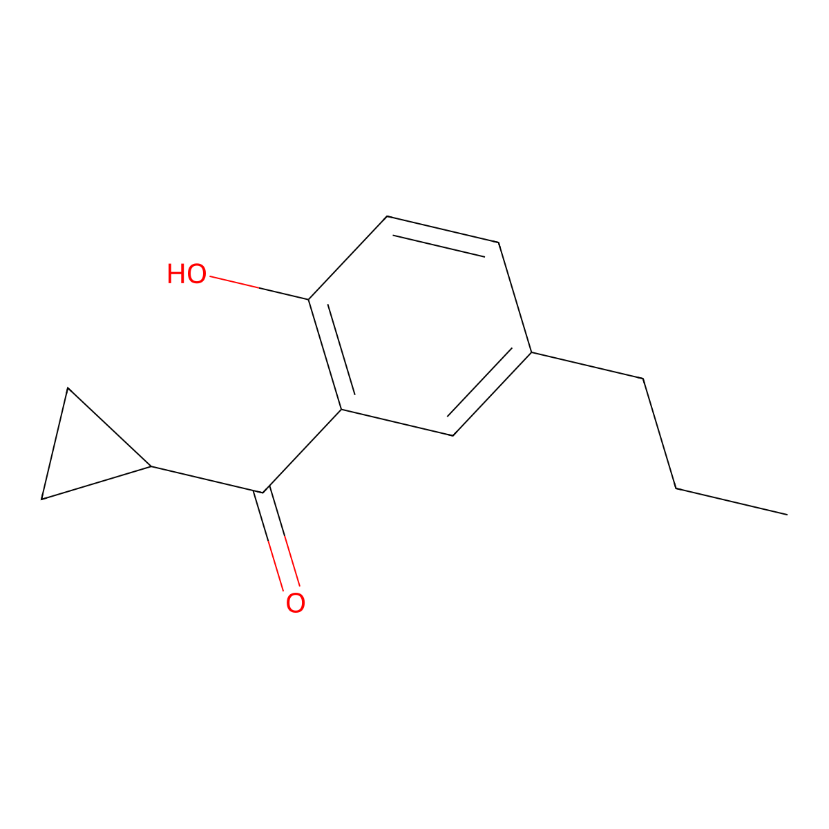 Cyclopropyl(2-hydroxy-5-propylphenyl)methanone molecular structure, CAS 1250729-31-7