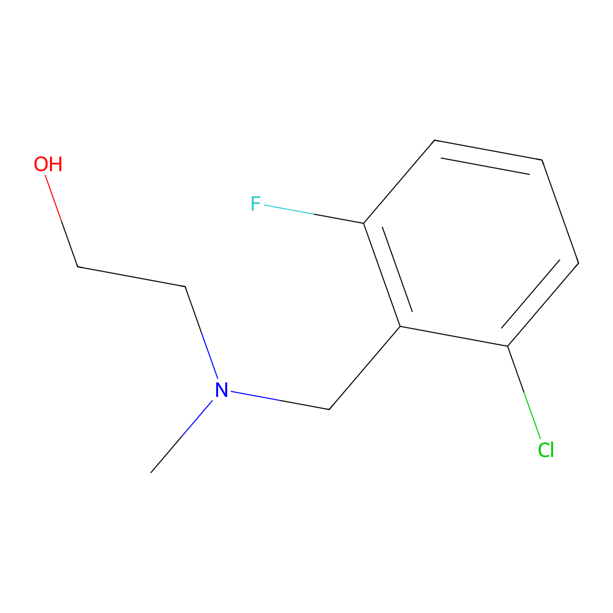 2-[(2-Chloro-6-fluoro-benzyl)-methyl-amino]-ethanol molecular structure, CAS 1250729-50-0