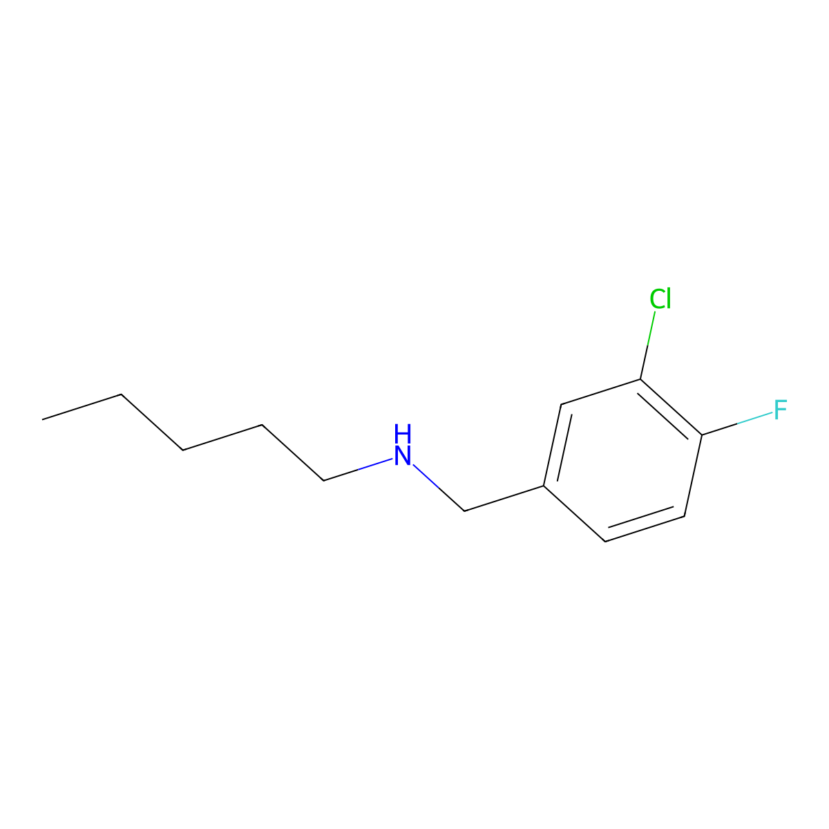 [(3-Chloro-4-fluorophenyl)methyl](pentyl)amine molecular structure, CAS 1250729-84-0