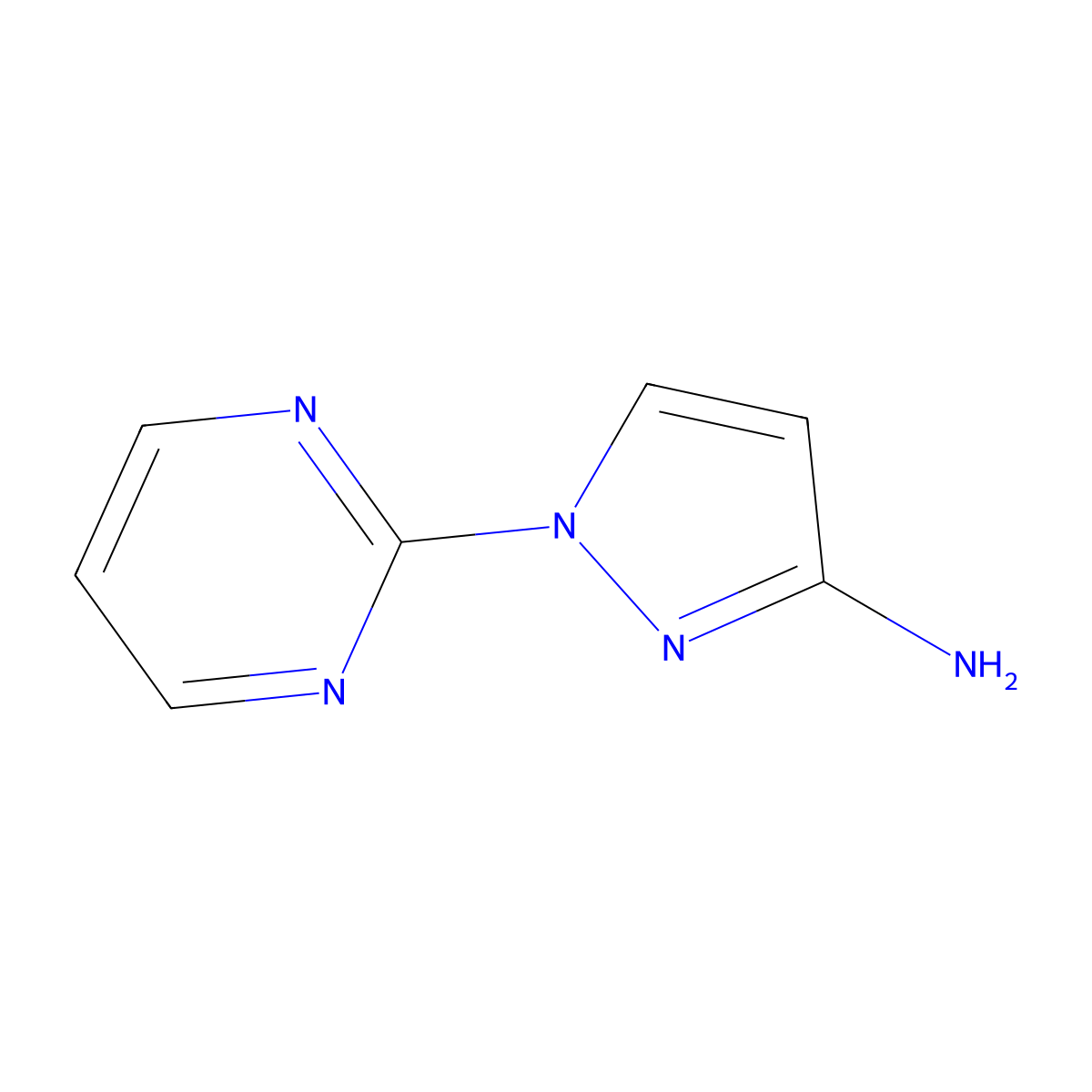 1-(pyrimidin-2-yl)-1H-pyrazol-3-amine molecular structure, CAS 1250730-31-4