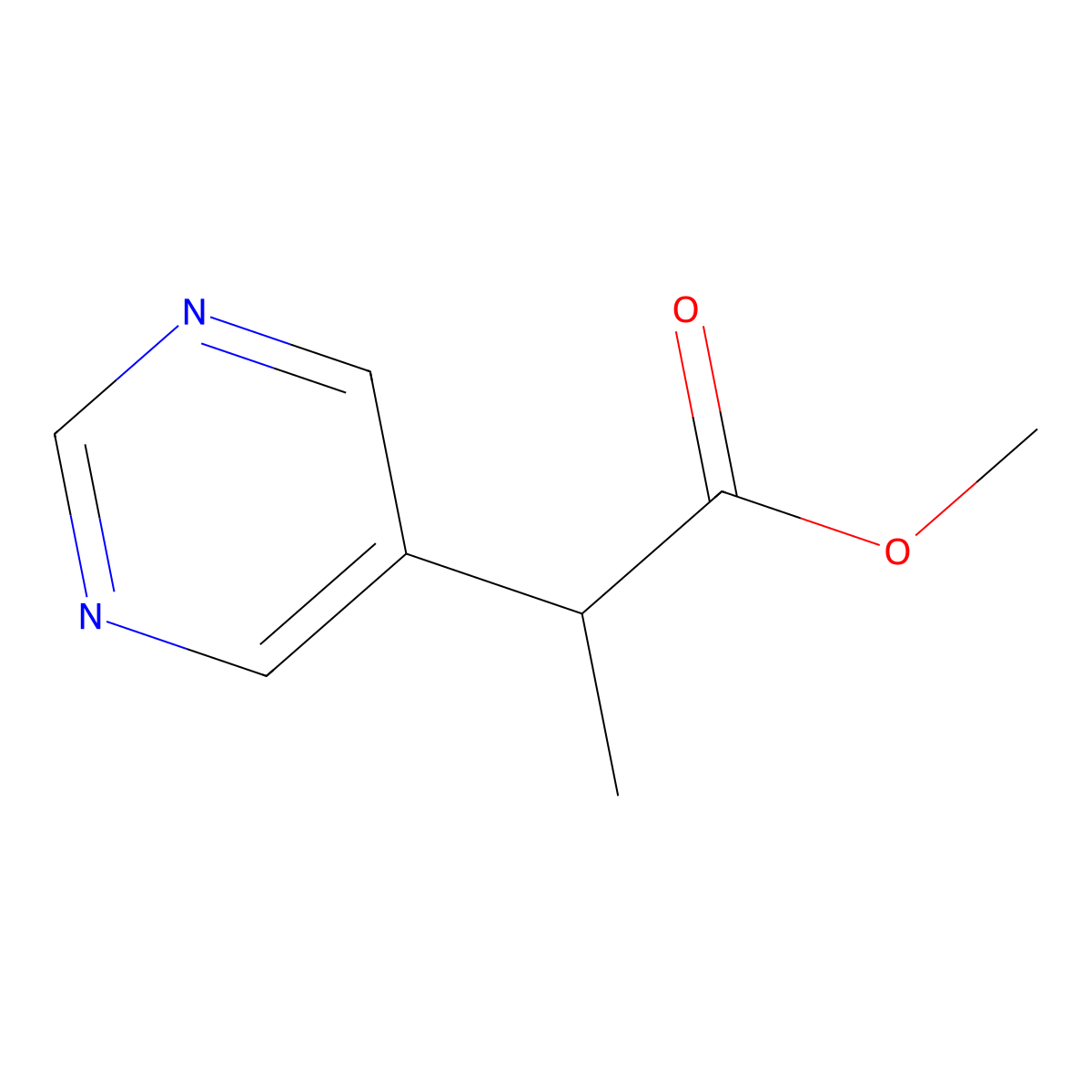 Methyl 2-(pyrimidin-5-YL)propanoate molecular structure, CAS 1250731-02-2