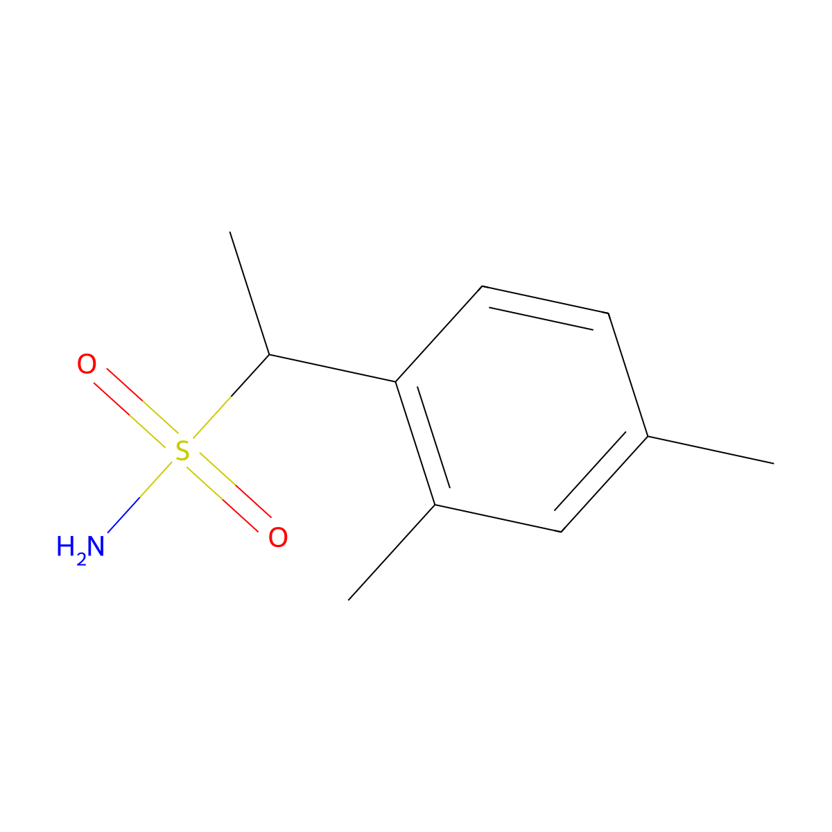 1-(2,4-Dimethylphenyl)ethane-1-sulfonamide molecular structure, CAS 1250731-17-9