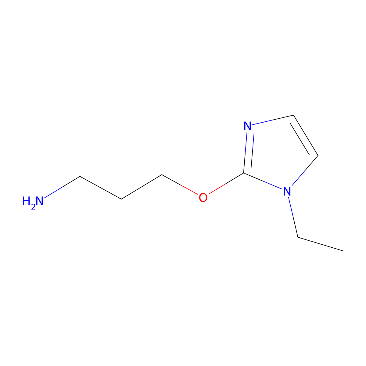 3-((1-Ethyl-1h-imidazol-2-yl)oxy)propan-1-amine molecular structure, CAS 1250732-57-0