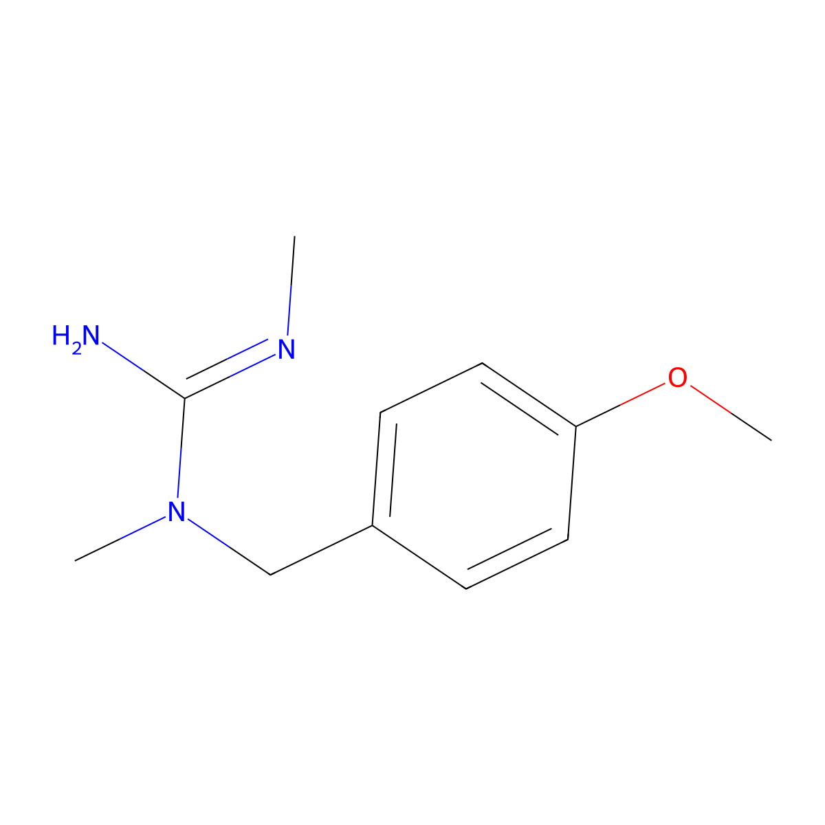 N'-[(4-methoxyphenyl)methyl]-N,N'-dimethylguanidine molecular structure, CAS 1250734-11-2