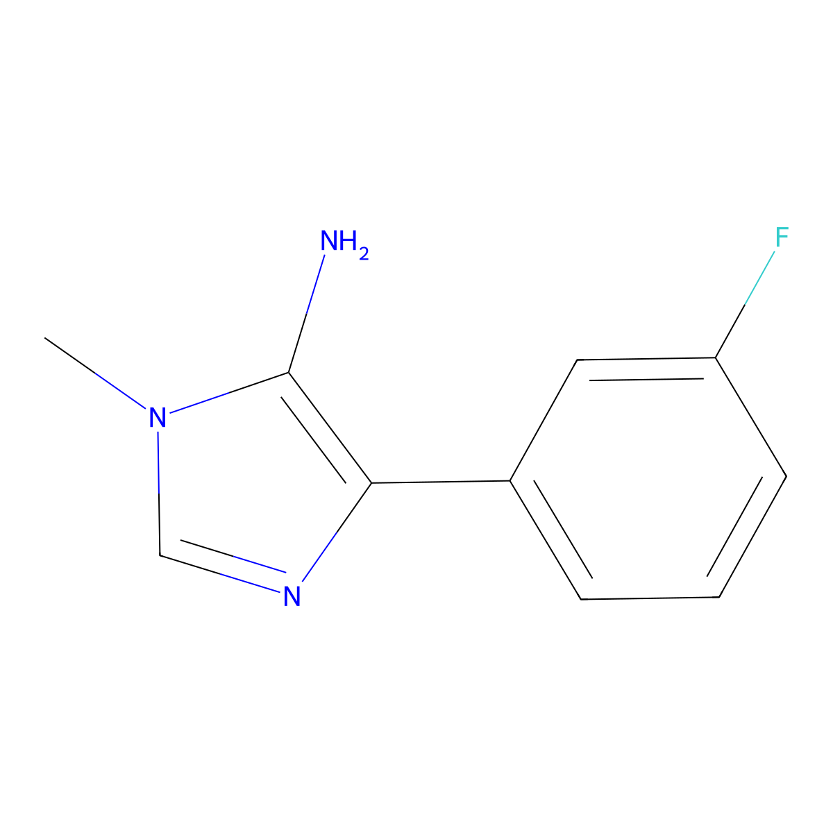 4-(3-Fluorophenyl)-1-methyl-1H-imidazol-5-amine molecular structure, CAS 1250735-88-6