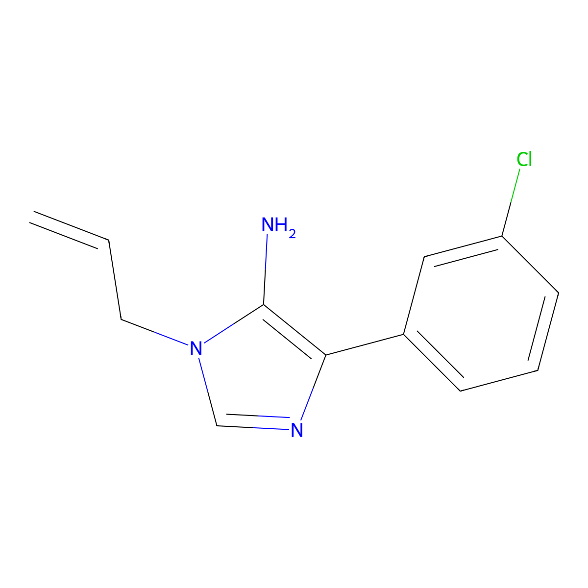 1-Allyl-4-(3-chlorophenyl)-1H-imidazol-5-amine molecular structure, CAS 1250736-95-8
