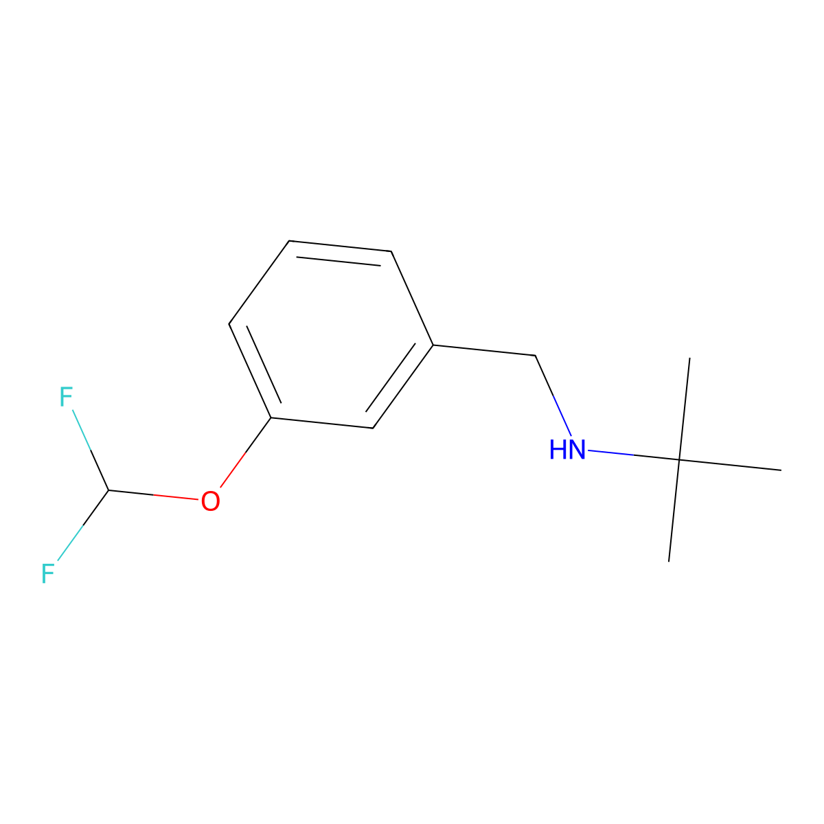 tert-Butyl-(3-difluoromethoxy-benzyl)-amine molecular structure, CAS 1250737-67-7