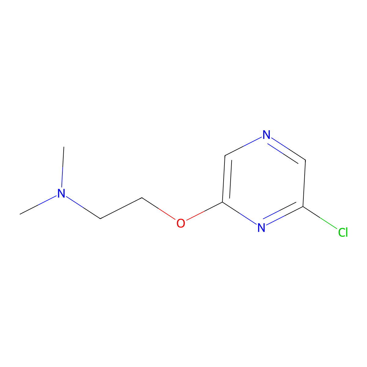 2-((6-Chloropyrazin-2-yl)oxy)-N,N-dimethylethanamine molecular structure, CAS 1250740-85-2