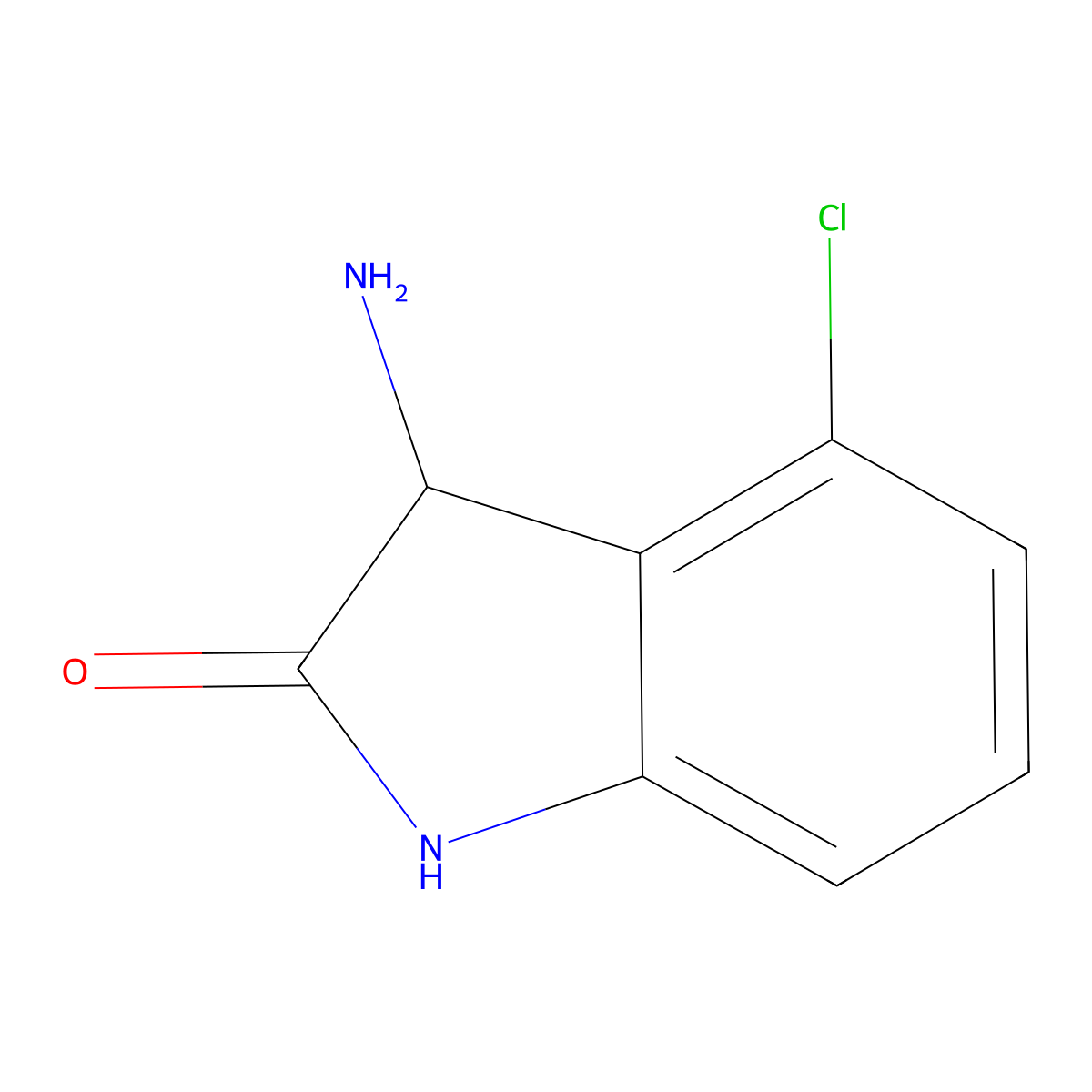 3-amino-4-chloro-2,3-dihydro-1H-indol-2-one molecular structure, CAS 1250741-79-7