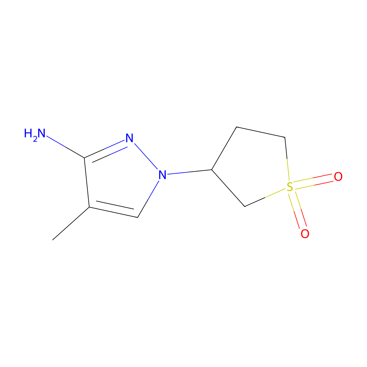 3-(3-Amino-4-methyl-1h-pyrazol-1-yl)tetrahydrothiophene 1,1-dioxide molecular structure, CAS 1250749-70-2