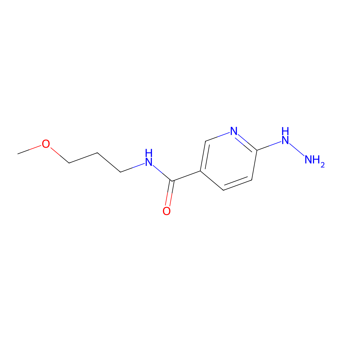 6-hydrazinyl-N-(3-methoxypropyl)nicotinamide molecular structure, CAS 1250751-40-6