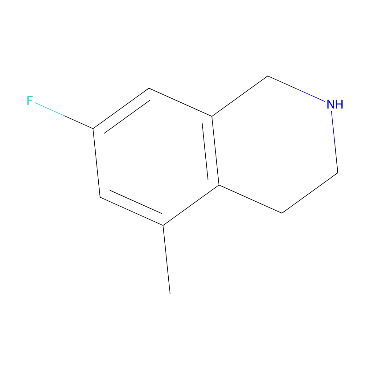 7-Fluoro-5-methyl-1,2,3,4-tetrahydroisoquinoline molecular structure, CAS 1250752-30-7
