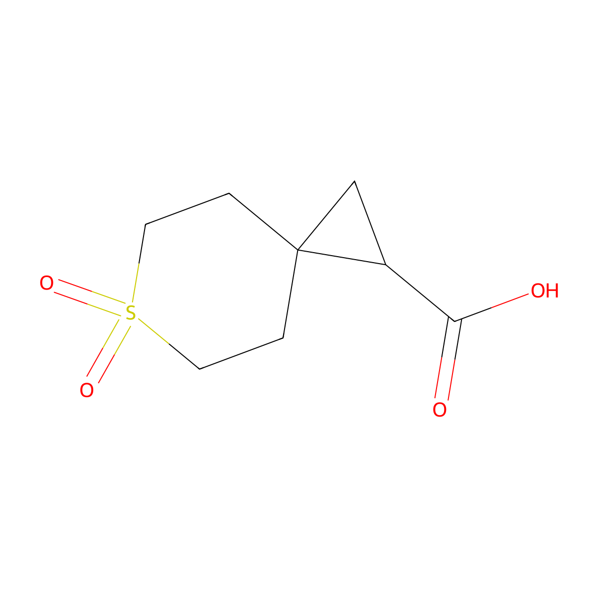 6,6-Dioxo-6lambda6-thiaspiro[2.5]octane-1-carboxylic acid molecular structure, CAS 1250754-10-9
