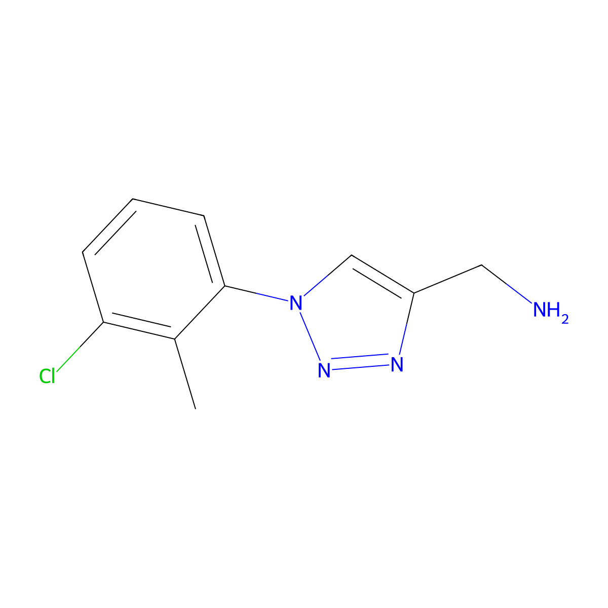 [1-(3-chloro-2-methylphenyl)-1H-1,2,3-triazol-4-yl]methanamine molecular structure, CAS 1250754-45-0