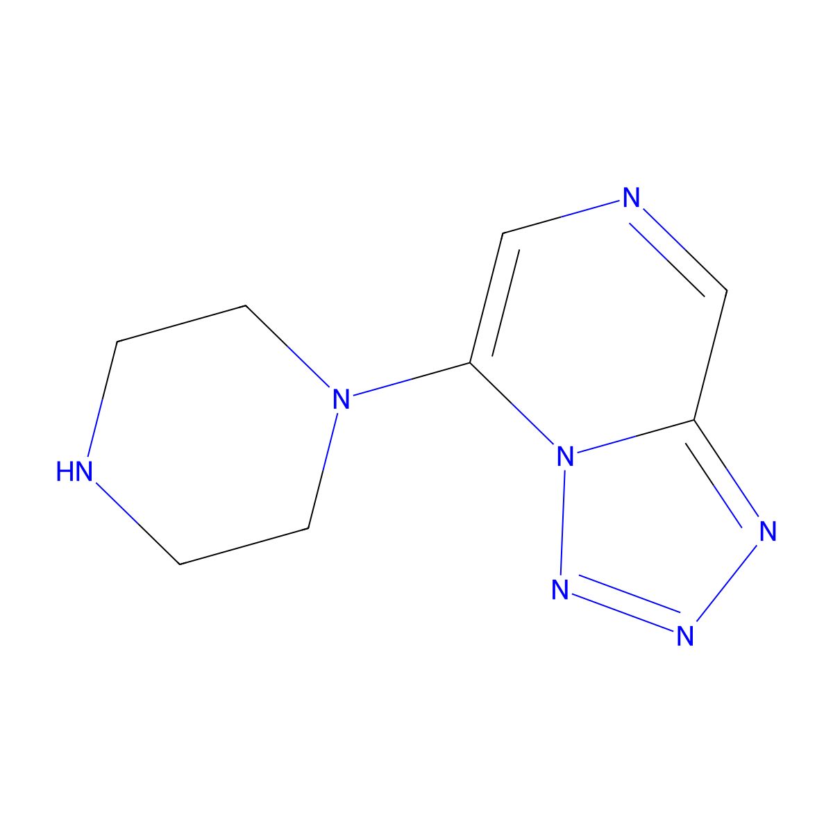 1-{[1,2,3,4]Tetrazolo[1,5-a]pyrazin-5-yl}piperazine molecular structure, CAS 1250756-17-2