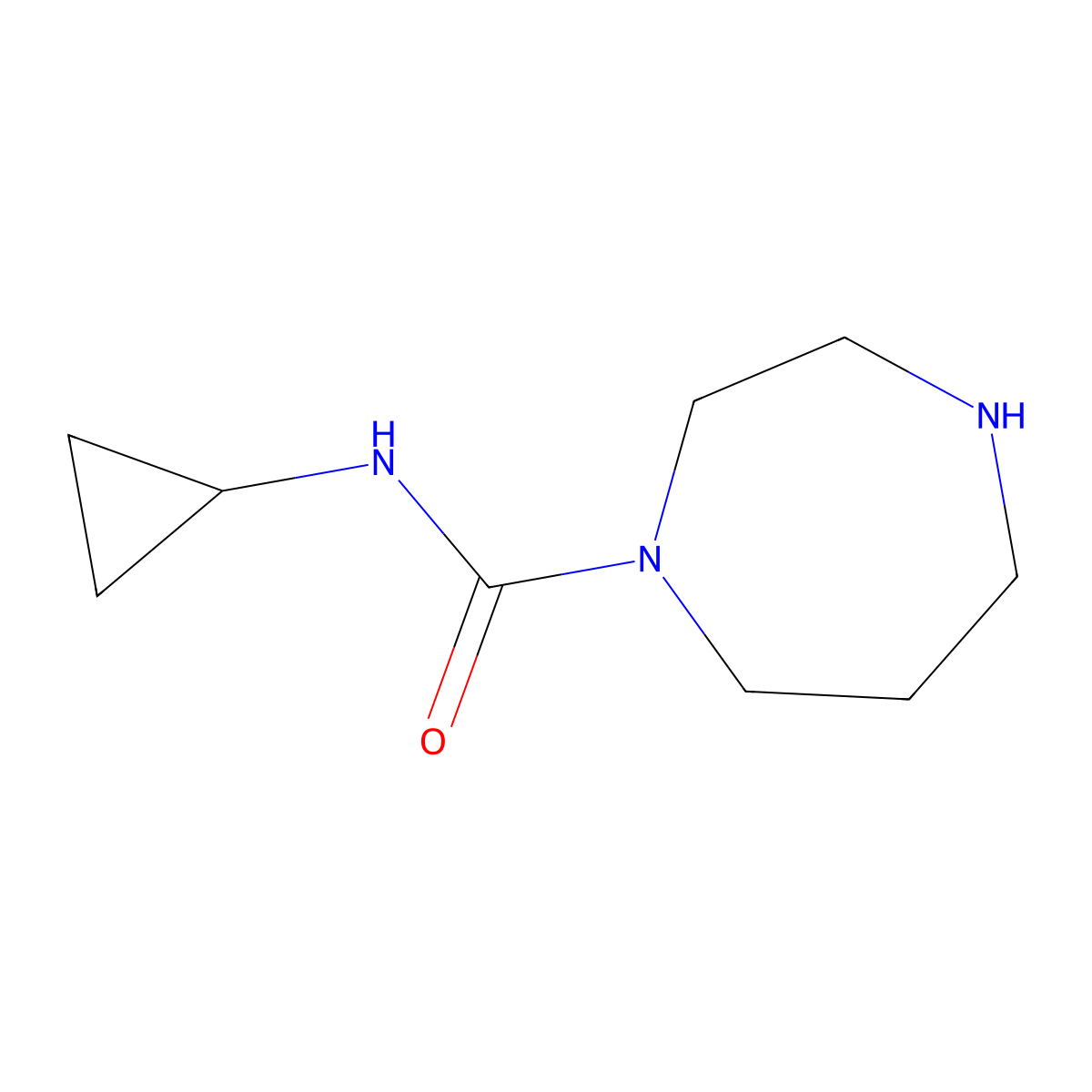 N-cyclopropyl-1,4-diazepane-1-carboxamide molecular structure, CAS 1250756-84-3