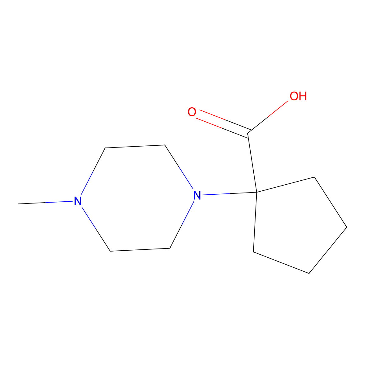 1-(4-Methylpiperazin-1-yl)cyclopentane-1-carboxylic acid molecular structure, CAS 1250757-73-3