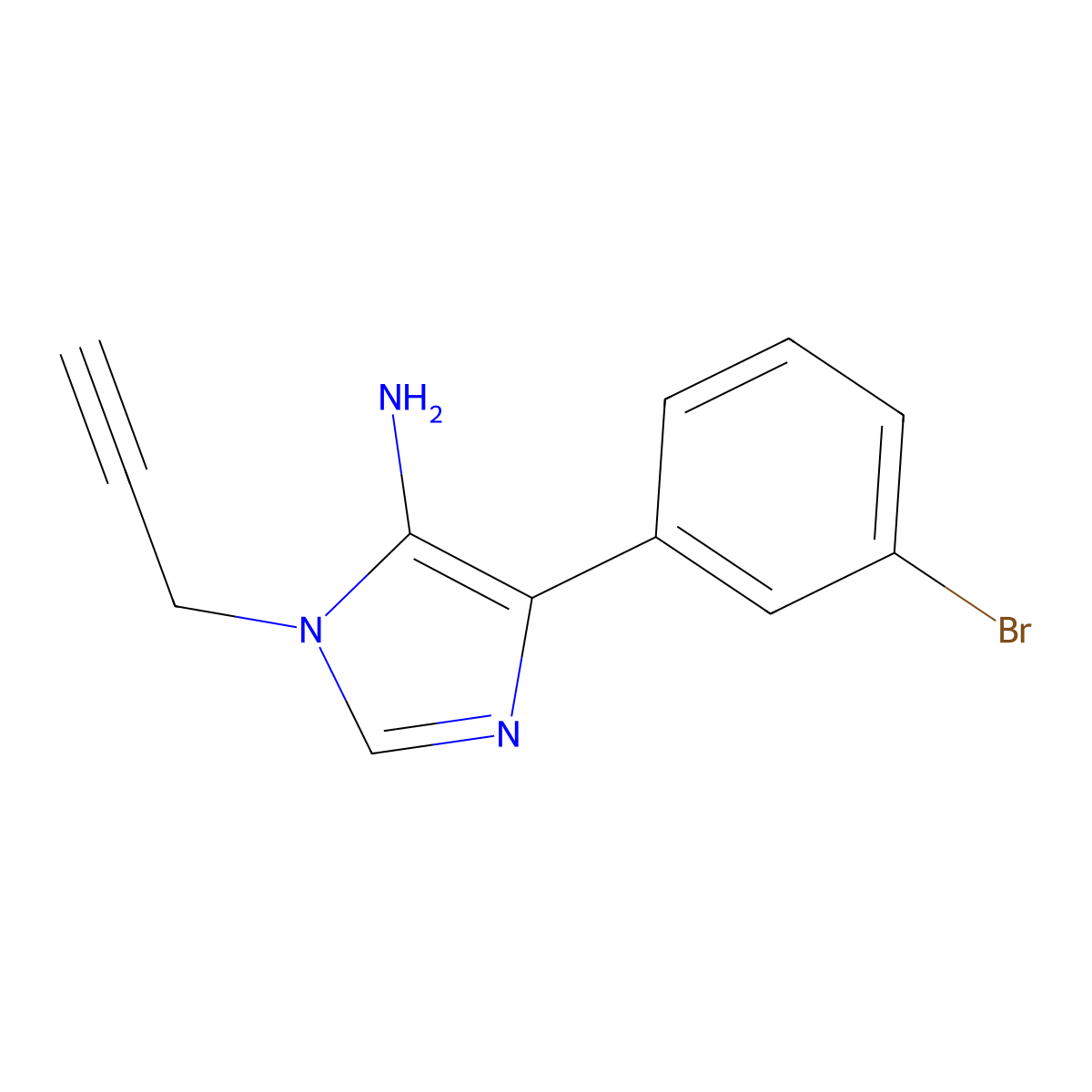 4-(3-Bromophenyl)-1-(prop-2-yn-1-yl)-1H-imidazol-5-amine molecular structure, CAS 1250762-56-1