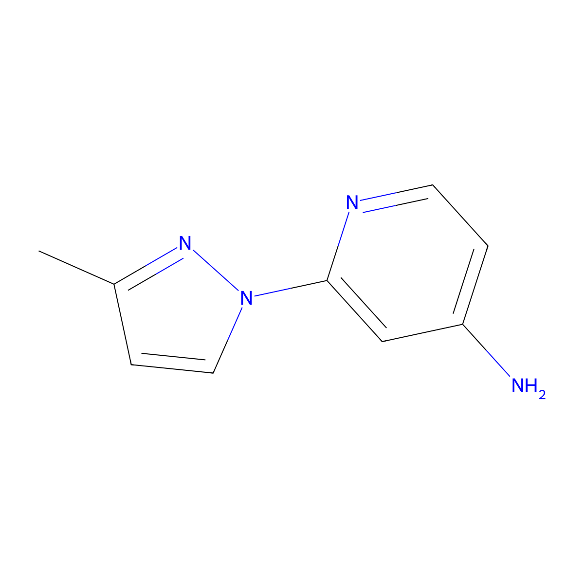 2-(3-Methyl-1H-pyrazol-1-YL)pyridin-4-amine molecular structure, CAS 1250763-64-4