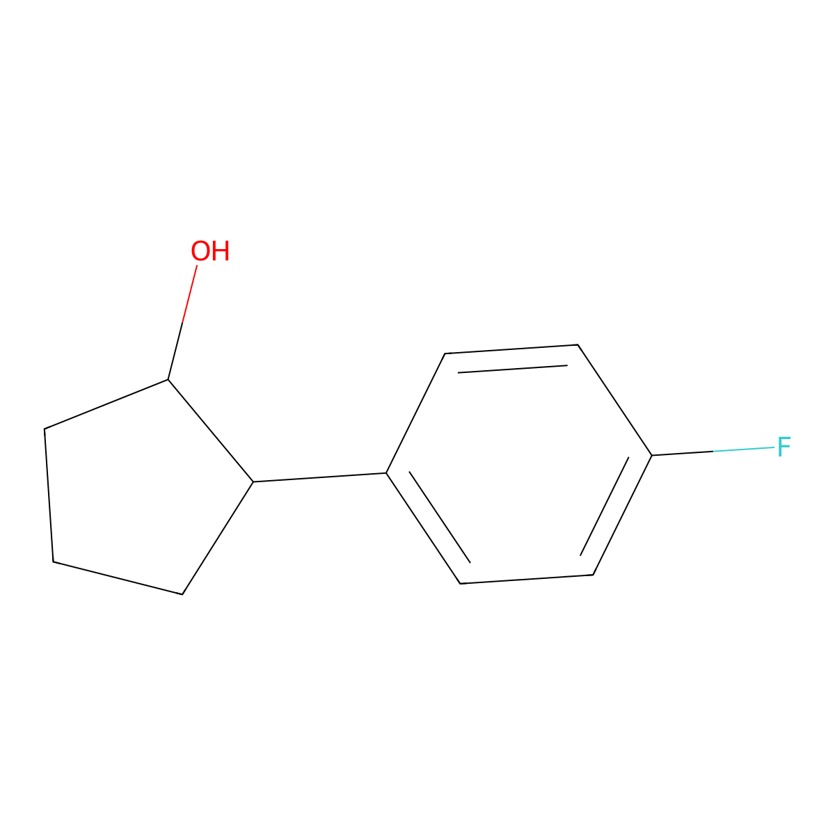 2-(4-Fluorophenyl)cyclopentan-1-ol molecular structure, CAS 1250764-41-0