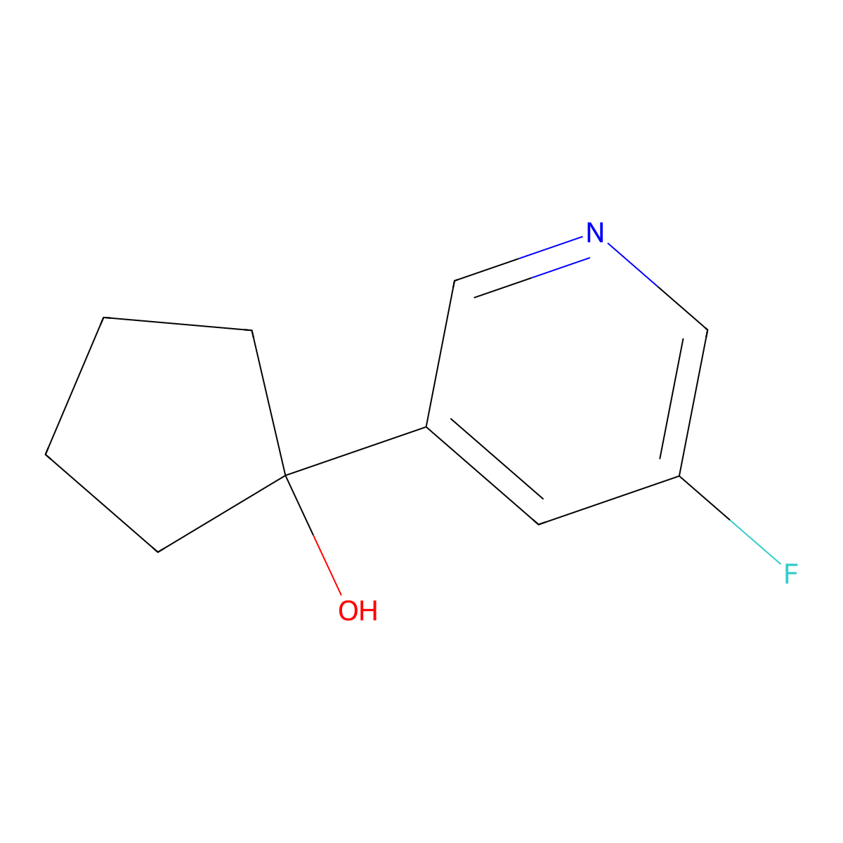 1-(5-Fluoropyridin-3-yl)cyclopentanol molecular structure, CAS 1250764-79-4