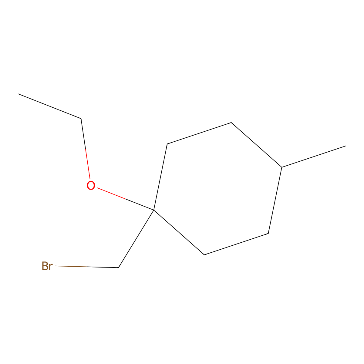 1-(Bromomethyl)-1-ethoxy-4-methylcyclohexane molecular structure, CAS 1250765-74-2