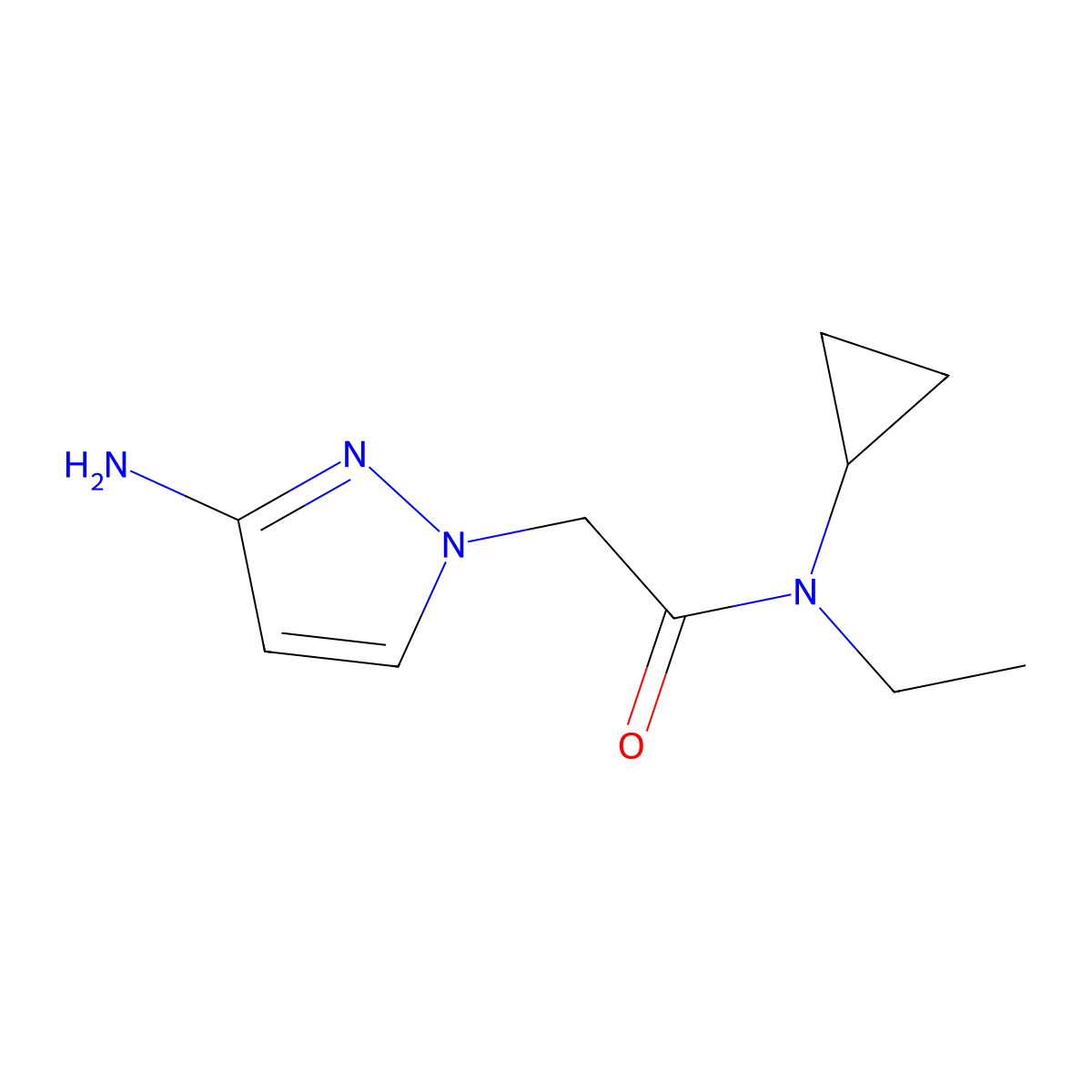 2-(3-Amino-1h-pyrazol-1-yl)-N-cyclopropyl-N-ethylacetamide molecular structure, CAS 1250765-82-2