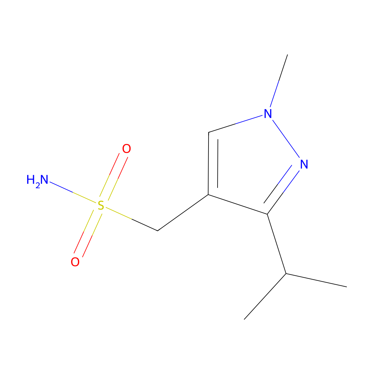 [1-Methyl-3-(propan-2-yl)-1H-pyrazol-4-yl]methanesulfonamide molecular structure, CAS 1250767-82-8