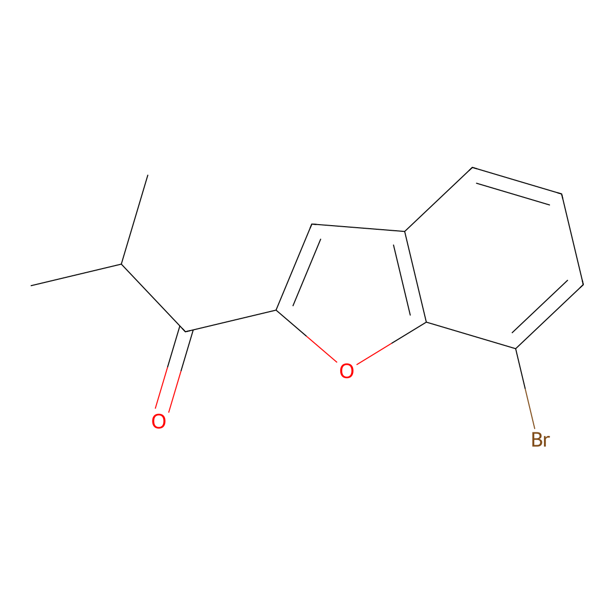 1-(7-Bromo-1-benzofuran-2-yl)-2-methylpropan-1-one molecular structure, CAS 1250768-99-0
