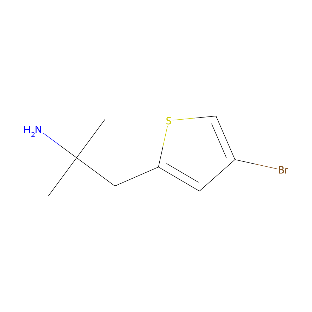 1-(4-Bromothiophen-2-yl)-2-methylpropan-2-amine molecular structure, CAS 1250769-33-5