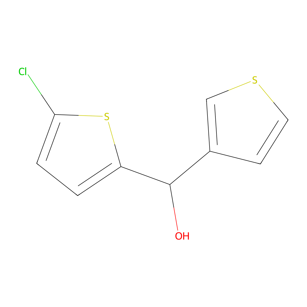 2-Chloro-5-thienyl-(3-thienyl)methanol molecular structure, CAS 1250770-87-6