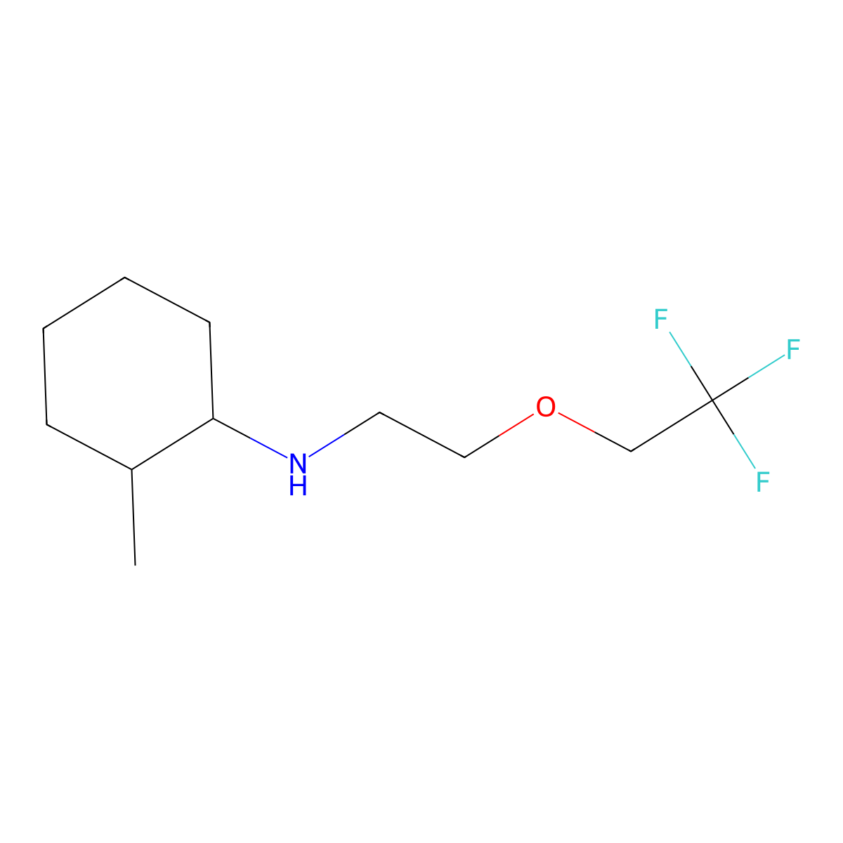 2-methyl-N-[2-(2,2,2-trifluoroethoxy)ethyl]cyclohexan-1-amine molecular structure, CAS 1250771-93-7