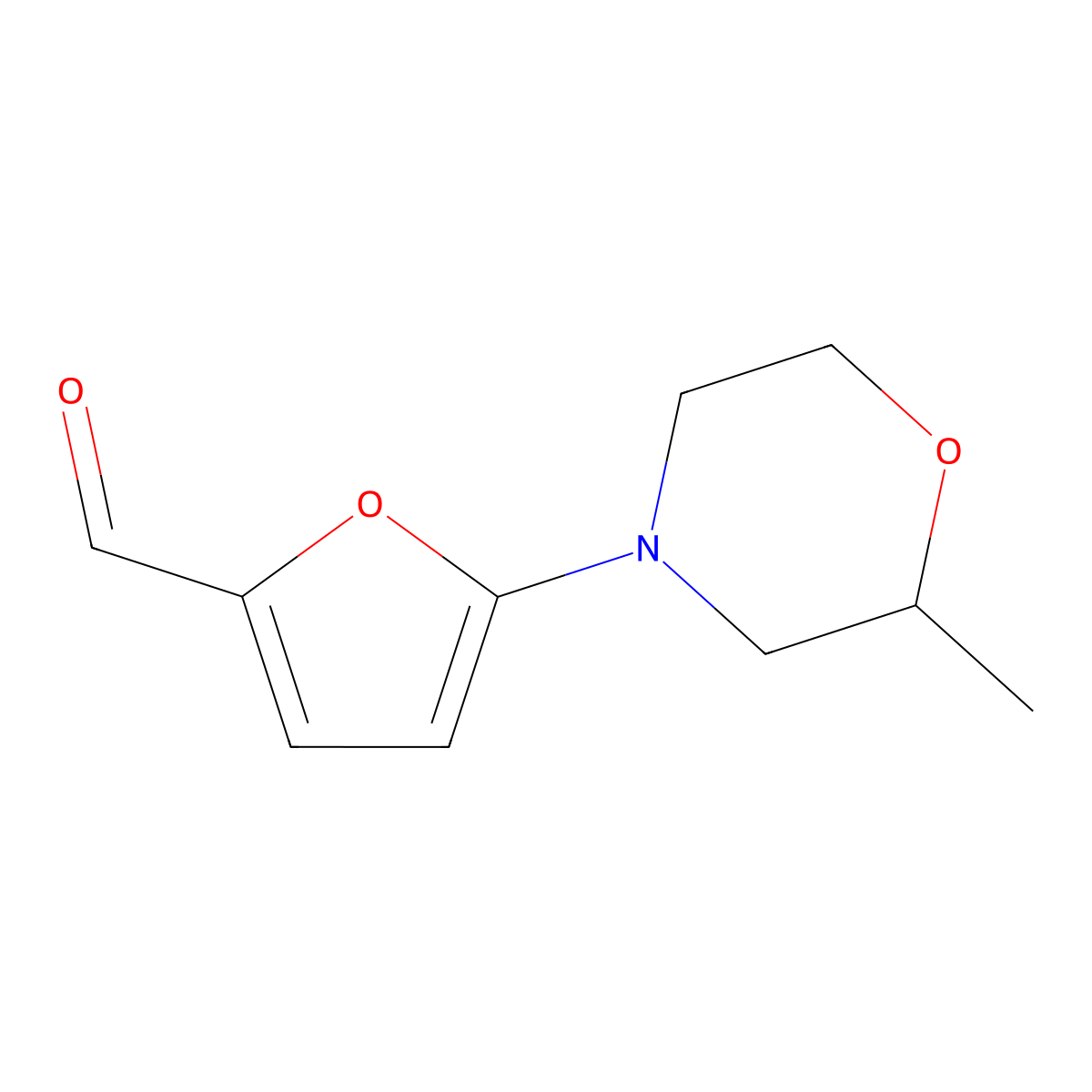 5-(2-Methylmorpholin-4-yl)furan-2-carbaldehyde molecular structure, CAS 1250773-24-0